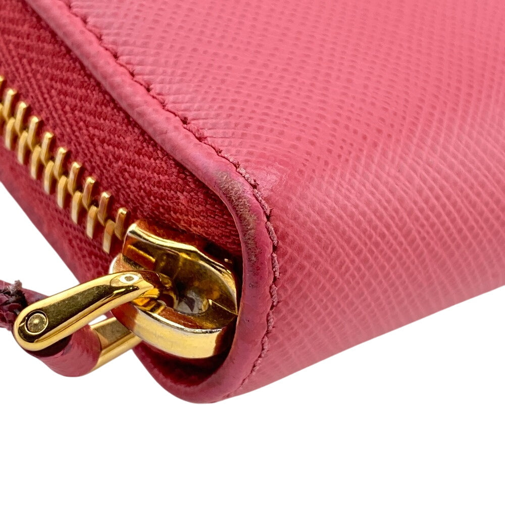 PRADA Long Wallet Purse leather pink Zip Around Safiano Women