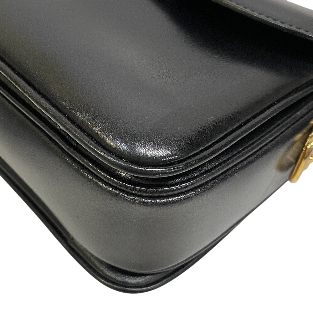 CELINE Shoulder Bag leather black vintage Triomphe Women