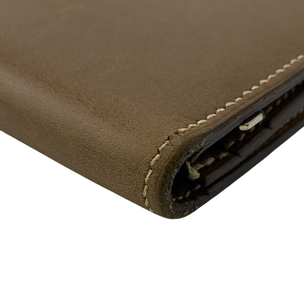 HERMES Long Wallet Purse Box scarf Brown Bifold Wallet Beansufla Women