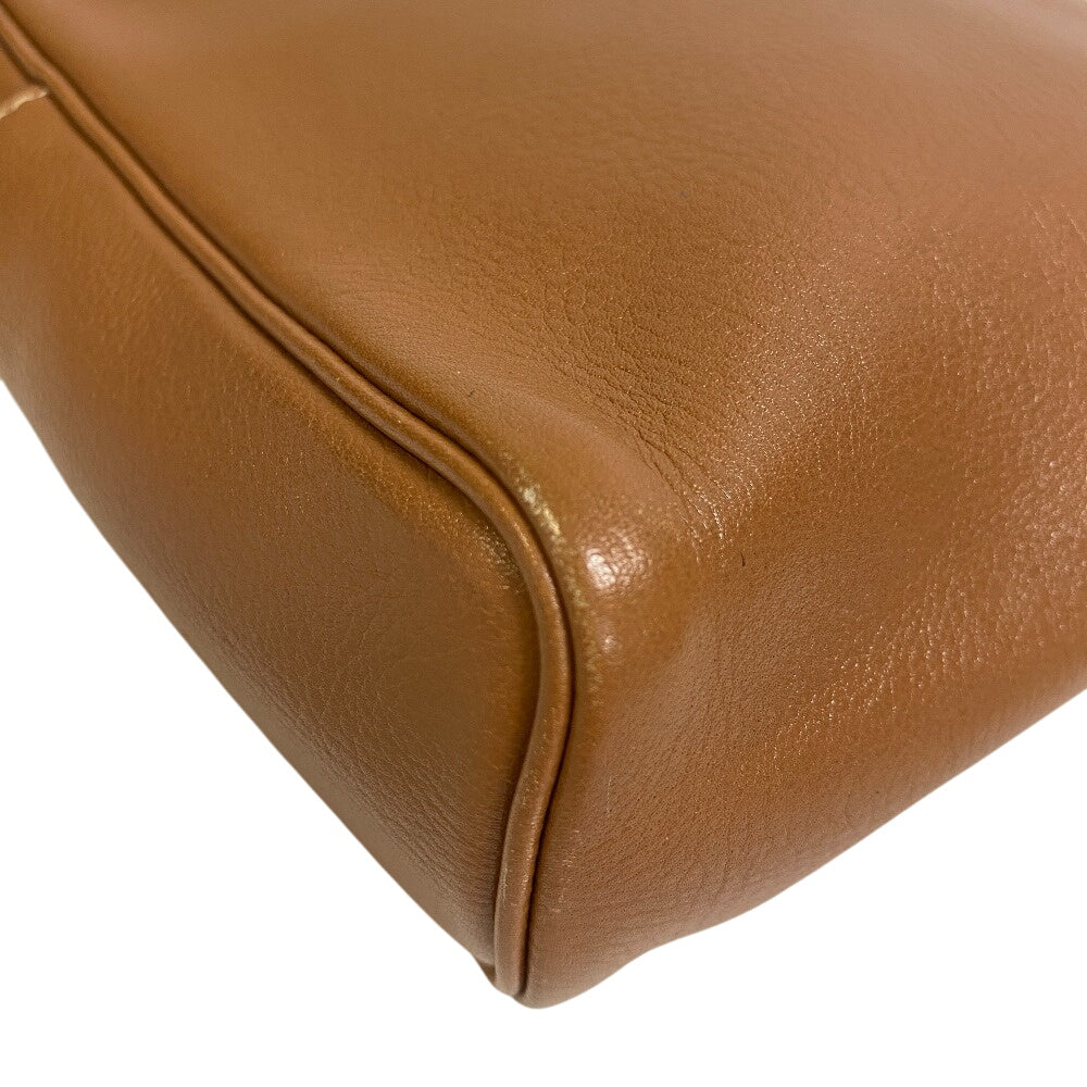 HERMES Shoulder Bag 〇R leather Brown Jockey
