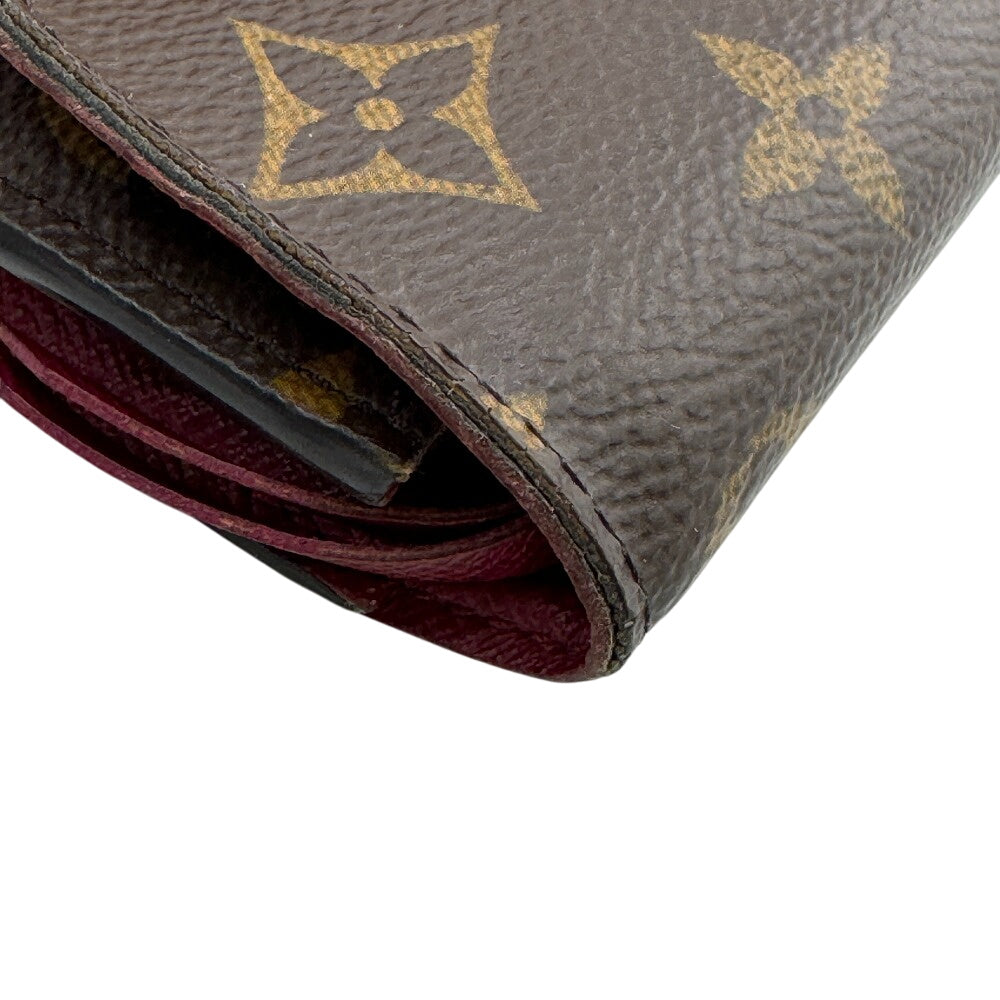 LOUIS VUITTON Long Wallet Purse M60697 leather Brown Monogram Portefeuille Emily