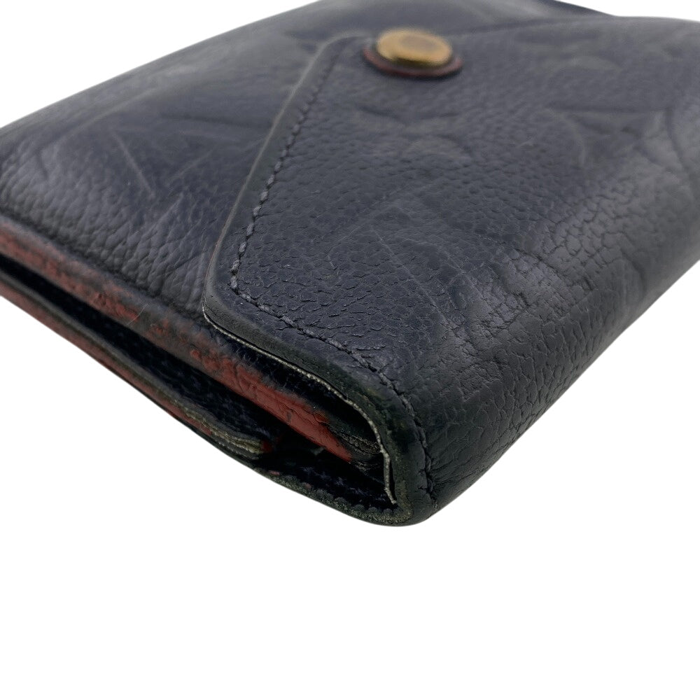 LOUIS VUITTON Tri-fold wallet M64577 Monogram Empreinte , Leather Navy Ann Platt Portefeuille Victorine