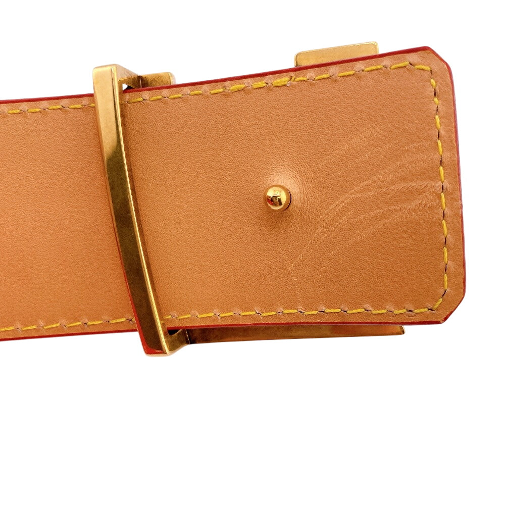 LOUIS VUITTON belt M8457 leather Red Monogram Saintur