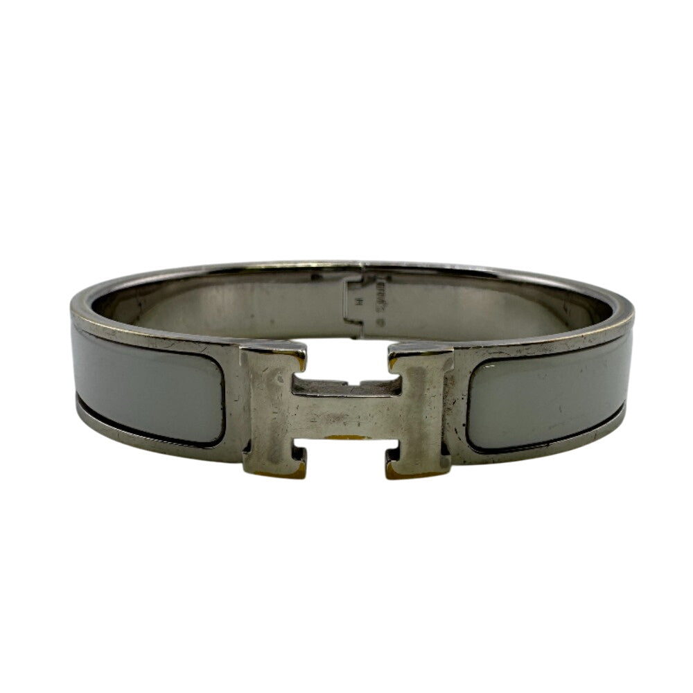 HERMES Bangle metal Silver Shippo chipped clicclacPM