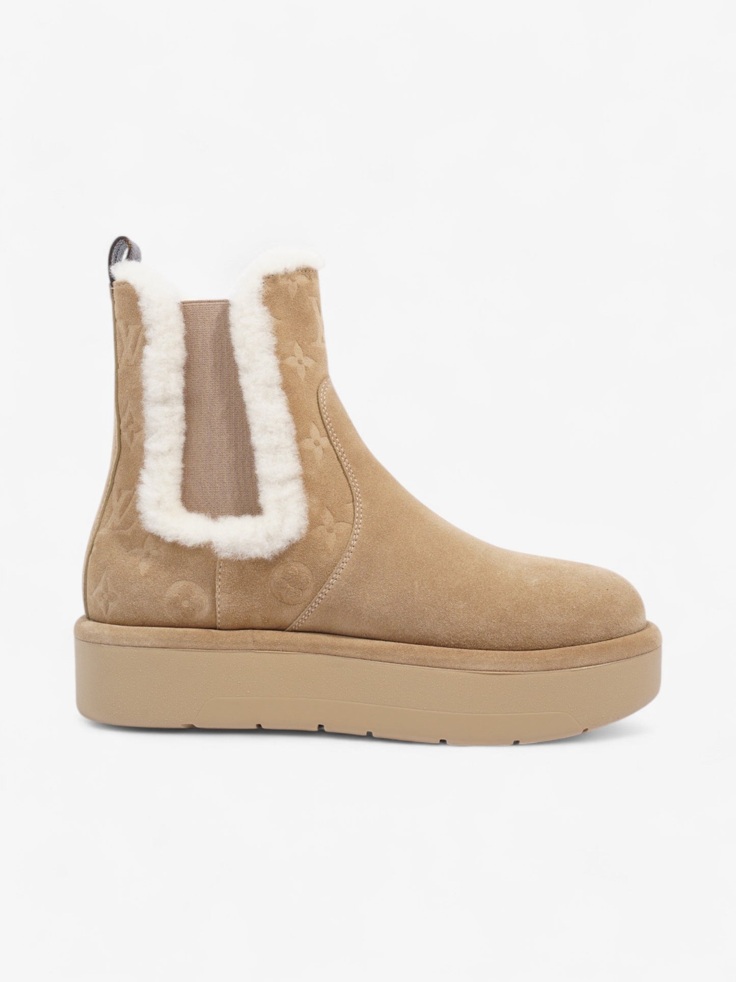 Louis Vuitton Aspen Chelsea Boots Beige / White Suede EU 39 UK 6