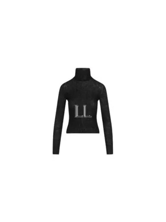 Luxury Saint Laurent Trending 2025 Ribbed Knit Turtleneck Black