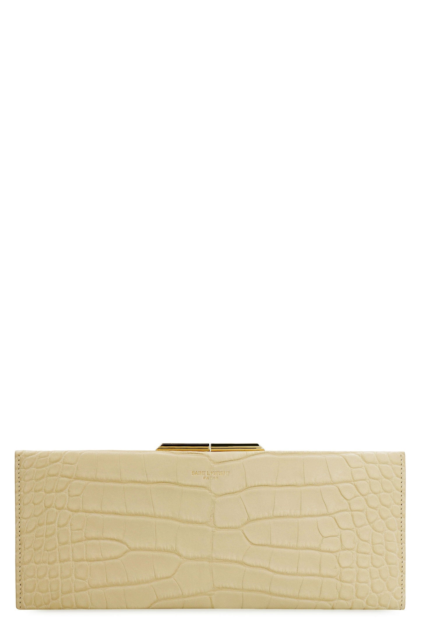 Luxury Saint Laurent Trending 2025 Women's Midnight Leather Clutch in Ivory | 697655L1Q0K Color 9733