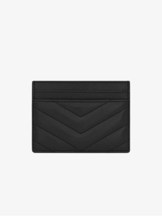 Luxury Saint Laurent Trending 2025 Cassandre Matelasse Lambskin Card Wallet Black