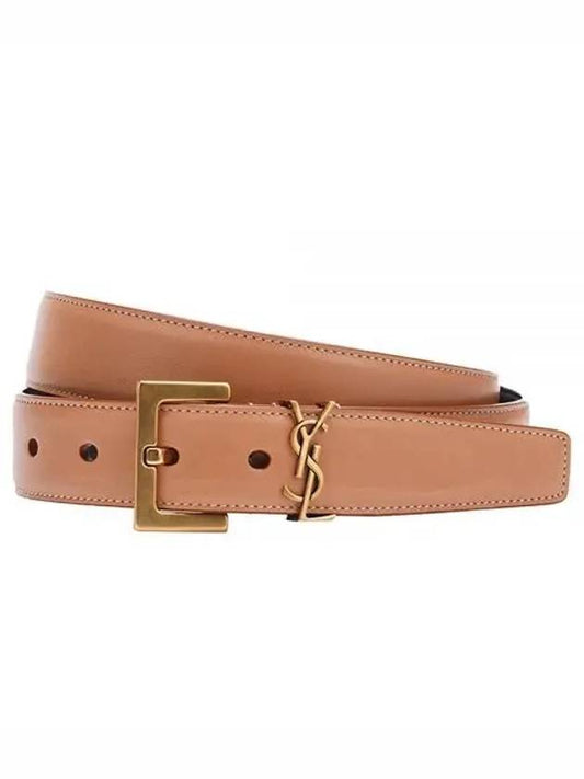 Luxury Saint Laurent Trending 2025 Monogram Logo Belt Beige