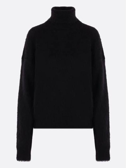 Luxury Saint Laurent Trending 2025 Women's Mohair Blend Turtleneck Black