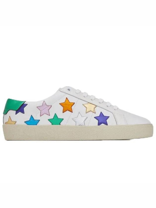 Luxury Saint Laurent Trending 2025 Women's California Multimetal Star Low Top Sneakers White