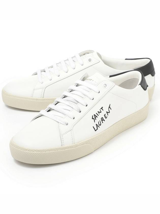 Luxury Saint Laurent Trending 2025 Court Classic Black Tab Low Top Sneakers White