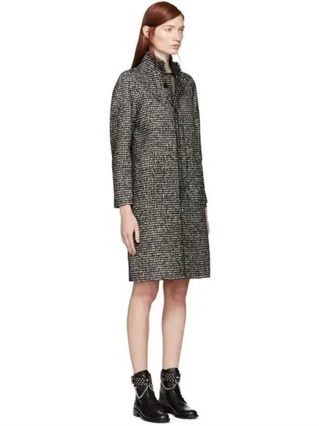 Luxury Saint Laurent Trending 2025 Houndstooth Wool Single Coat Grey