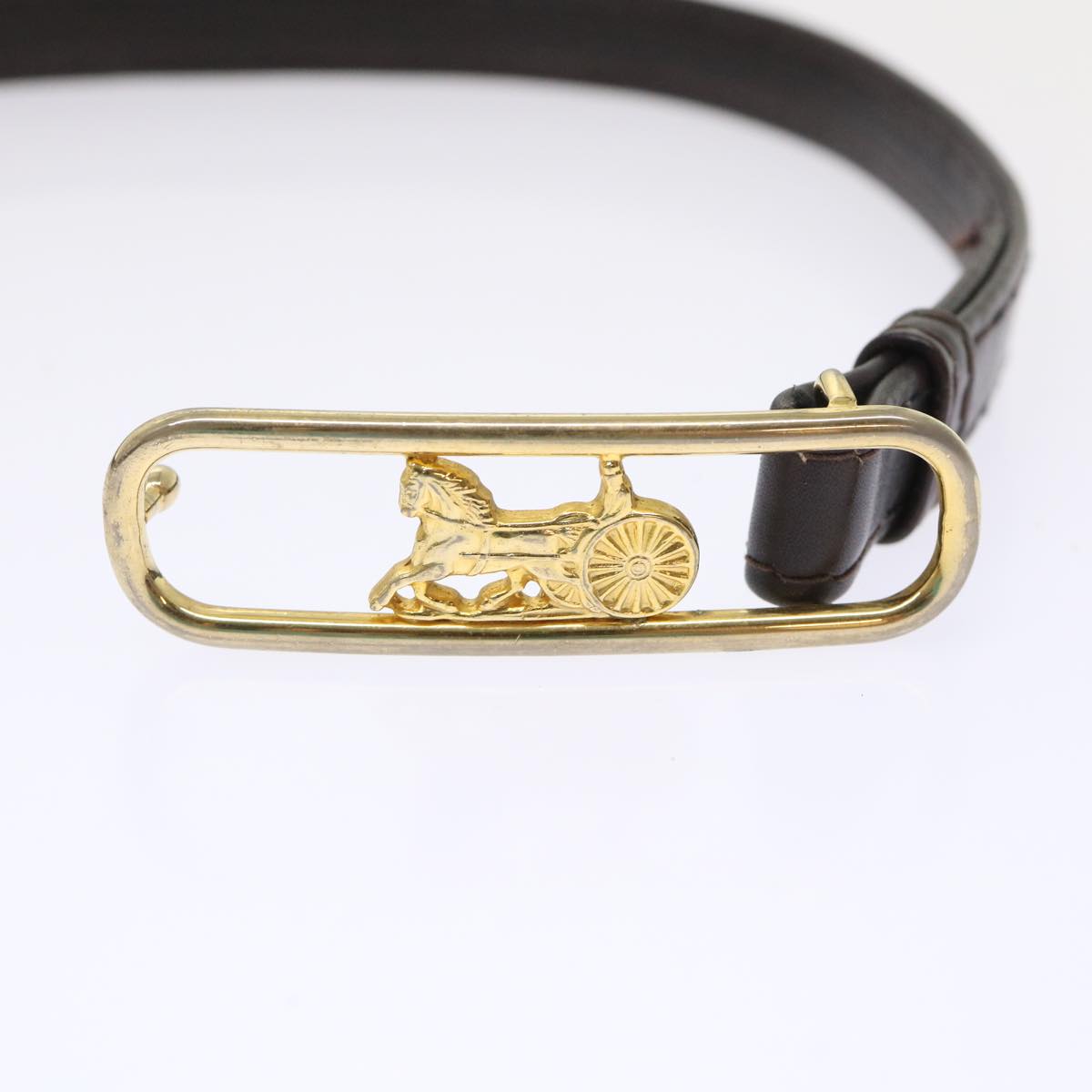 Luxury CELINE Belt Leather 28"" Brown ar9886B