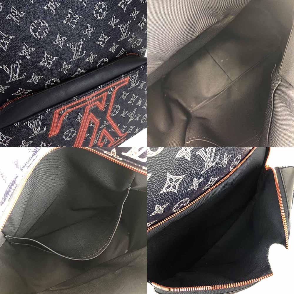 LOUIS VUITTON Backpack M43676 Monogram Navy Up side down Apollo mens