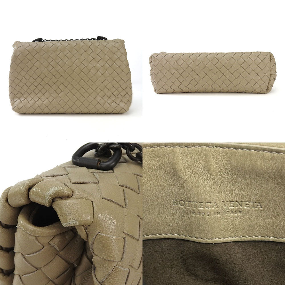 BOTTEGAVENETA Shoulder Bag leather beige INTRECCIATO Women