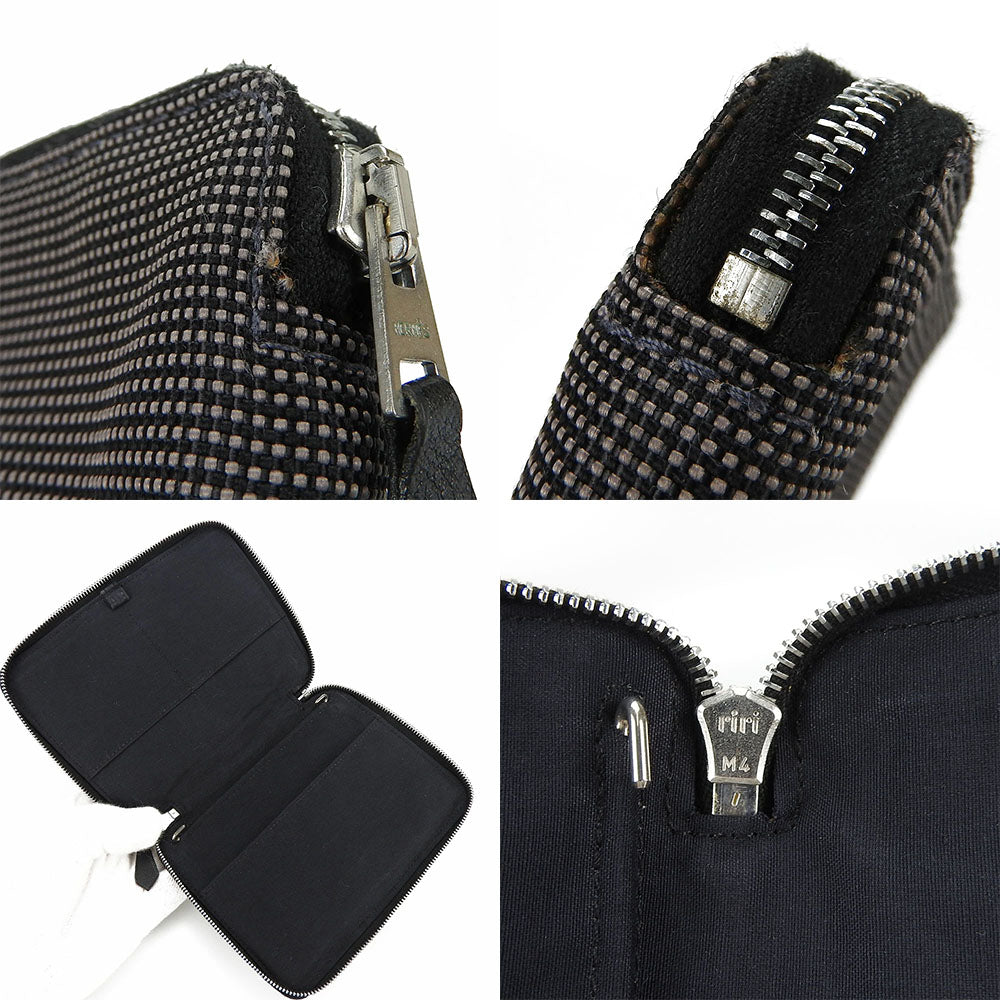 HERMES Notebook cover canvas gray Her Line agenda mens(Unisex)