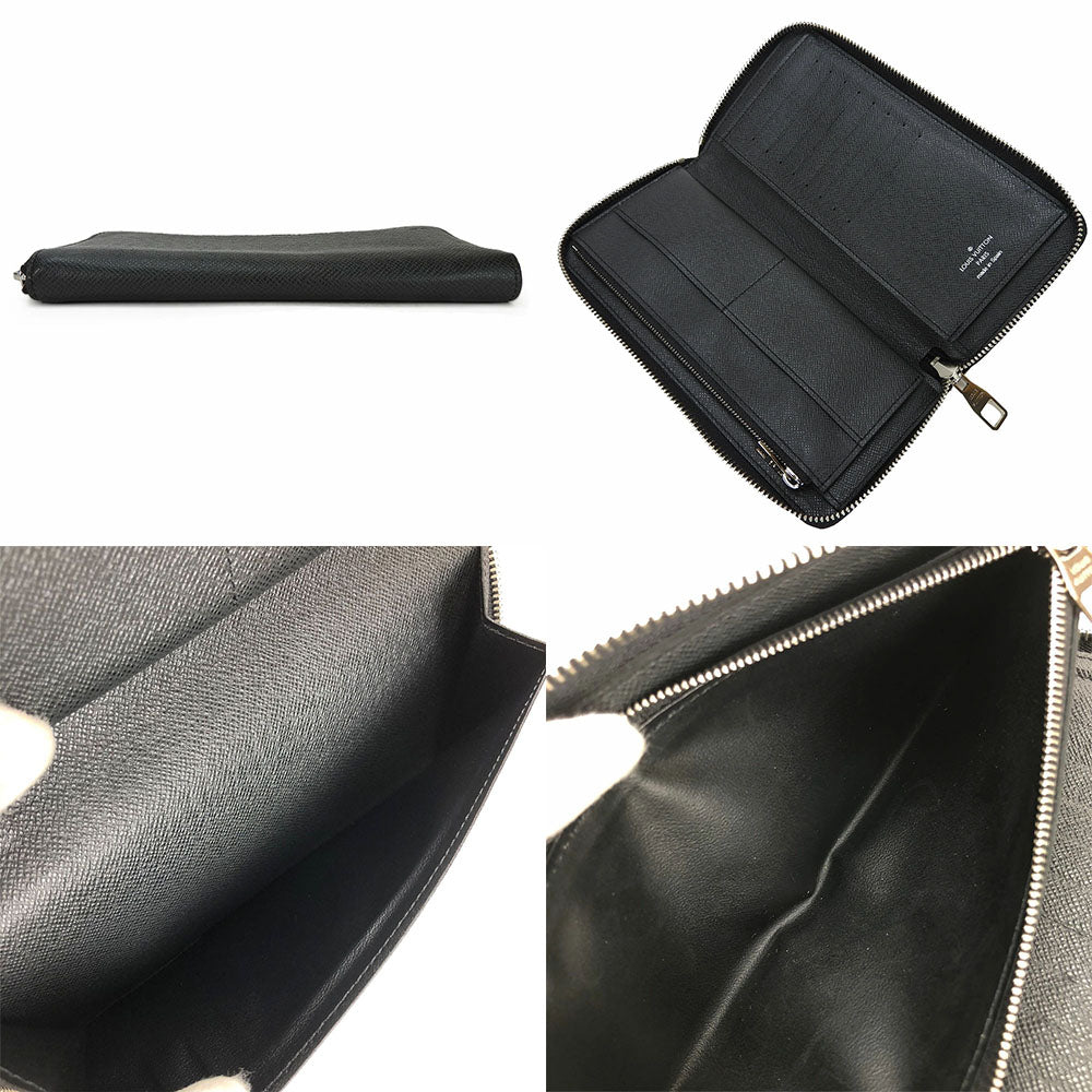 LOUIS VUITTON Long Wallet Purse M32822 Taiga black Zippy Wallet Vertical