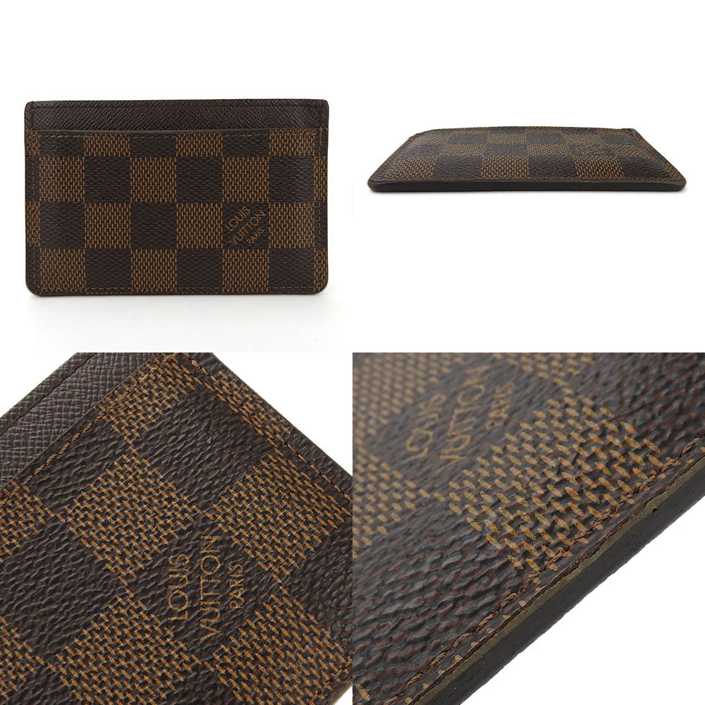 LOUIS VUITTON Card Case N61722 Damier canvas Brown Porte Cartes�ESimple Women(Unisex)