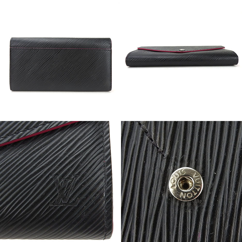 LOUIS VUITTON Long Wallet Purse M64322 Epi Leather Noir Portefeuille Sara Women