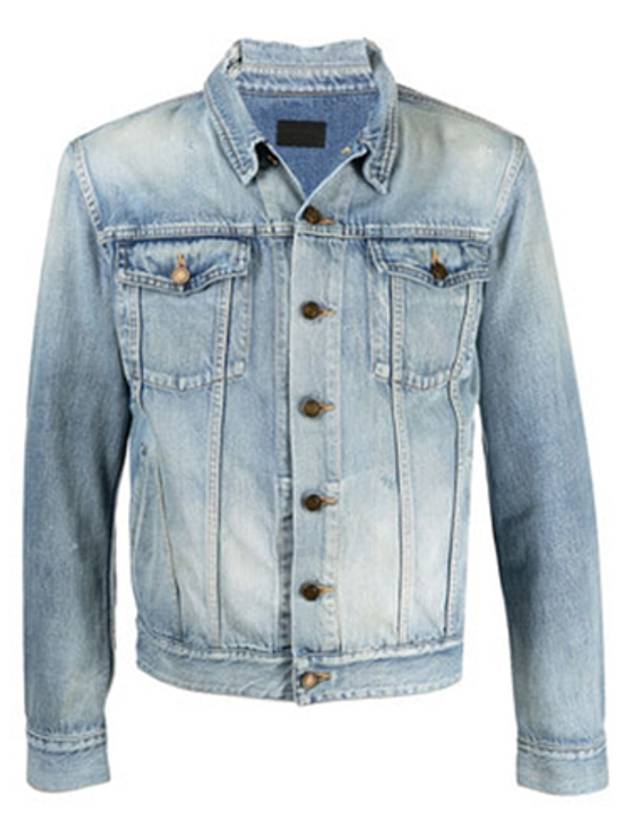 Luxury Saint Laurent Trending 2025 Men's Denim Jacket Light Blue