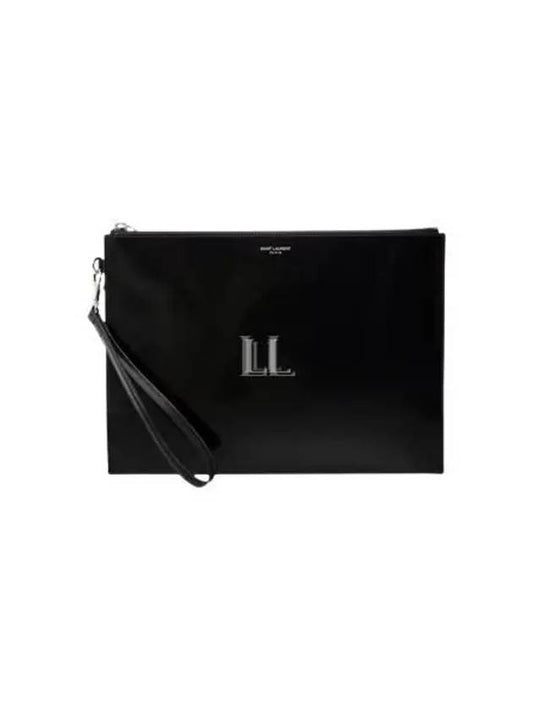 Luxury Saint Laurent Trending 2025 Patent Leather Clutch Bag Black