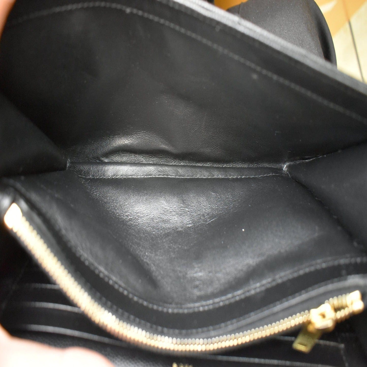 YVES SAINT LAURENT Envelope Monogram Leather Crossbody Chain Wallet Black