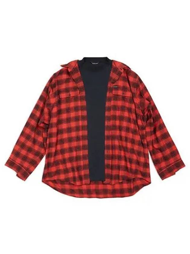 Luxury Balenciaga Trending 2025 Trompe L'Oeil Long Sleeve Shirt Red