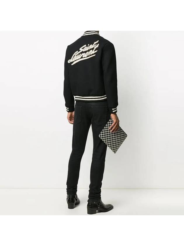 Luxury Saint Laurent Trending 2025 Teddy Wool Bomber Jacket Black