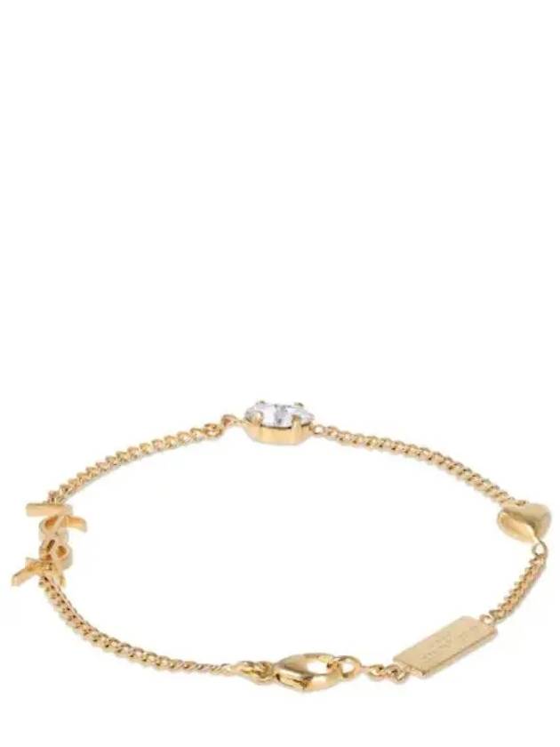 Luxury Saint Laurent Trending 2025 Opyum Heart Chain Bracelet Gold