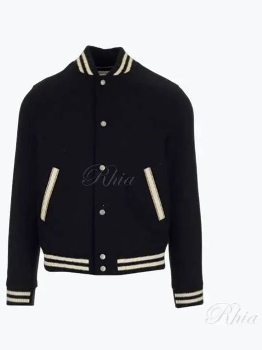 Luxury Saint Laurent Trending 2025 Teddy Wool Bomber Jacket Black