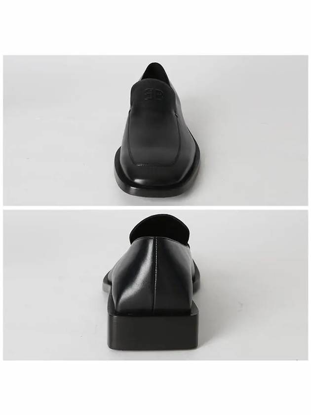 Luxury Balenciaga Trending 2025 BB Logo Square Toe Loafers Black