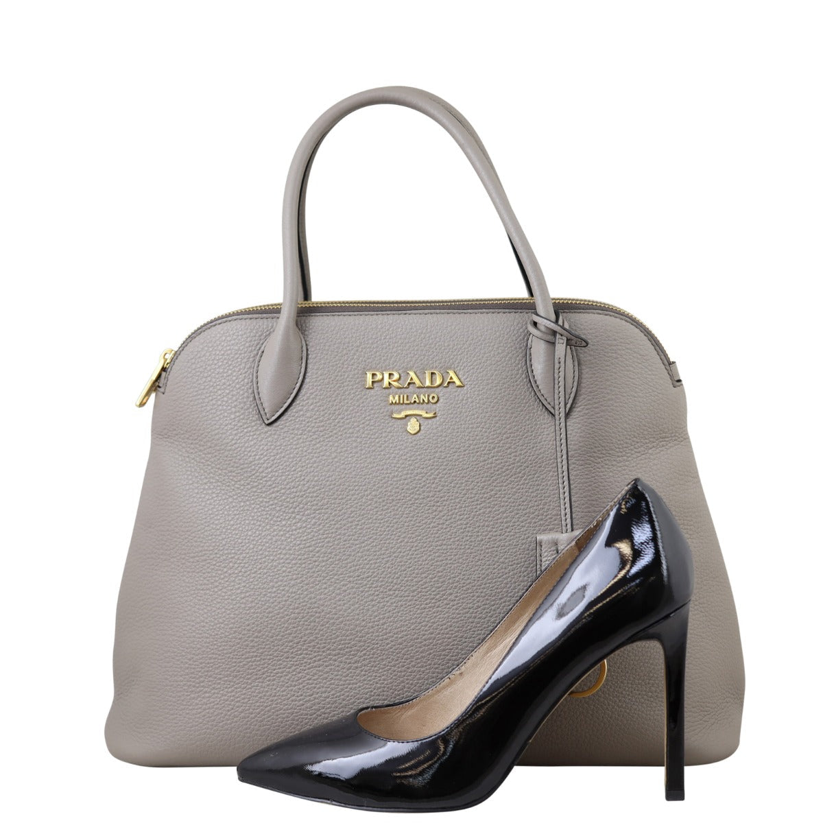 Prada Vitello Daino Double Zip Tote