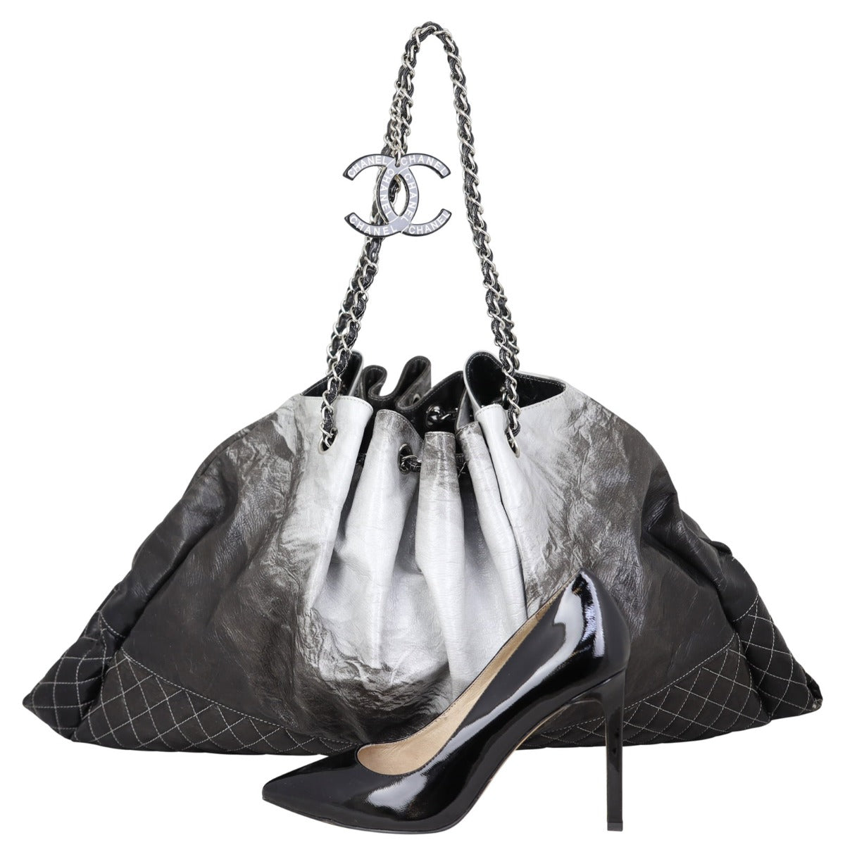 Chanel Melrose Degrade Cabas Tote Patent