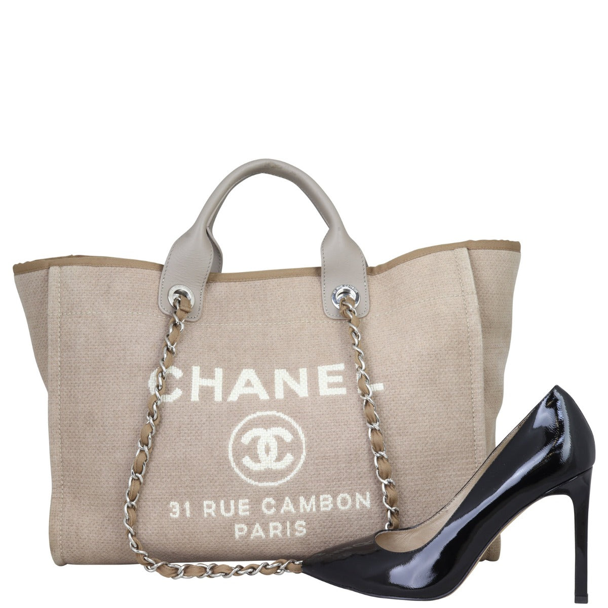 Chanel Deauville Large Tote | Silver Hardware