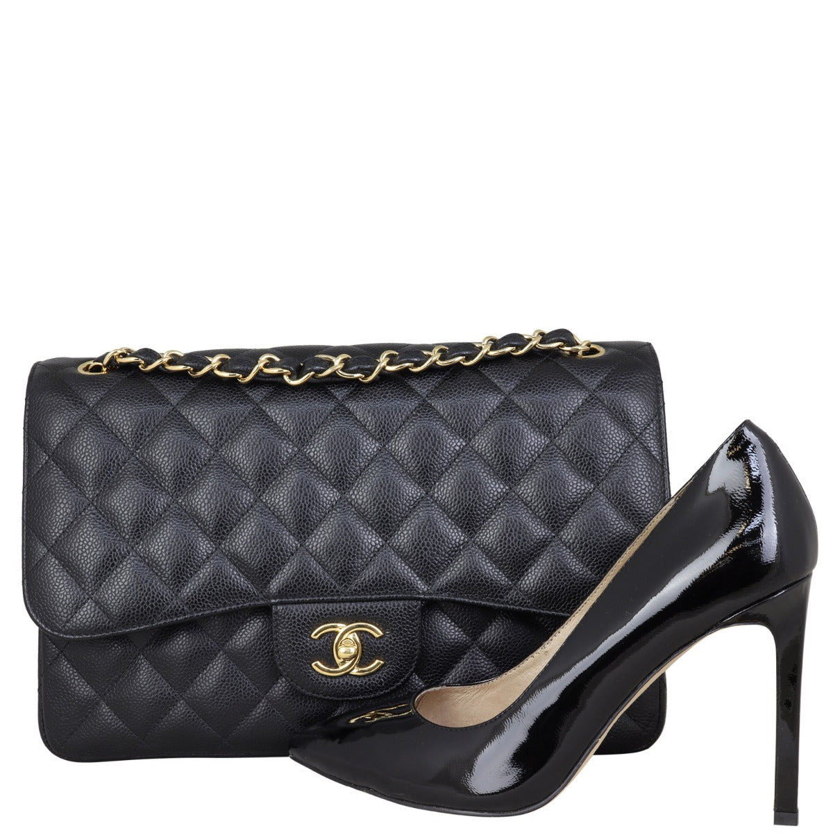 Chanel Classic Double Flap Jumbo | Black Lambskin Gold Hardware