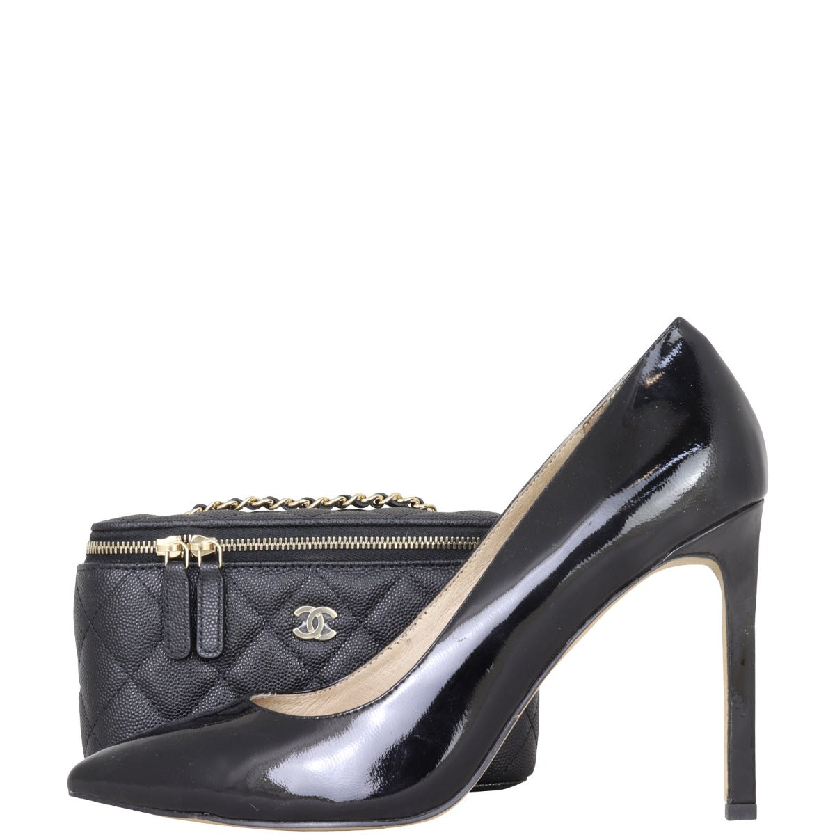 Chanel Vanity Case with Chain | Gold Hardware