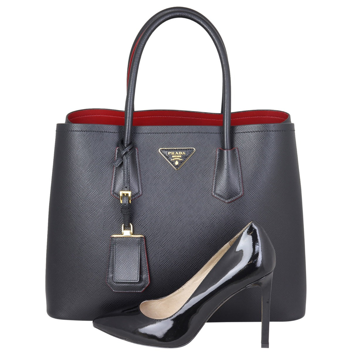 Prada Saffiano Cuir Double Bag Large