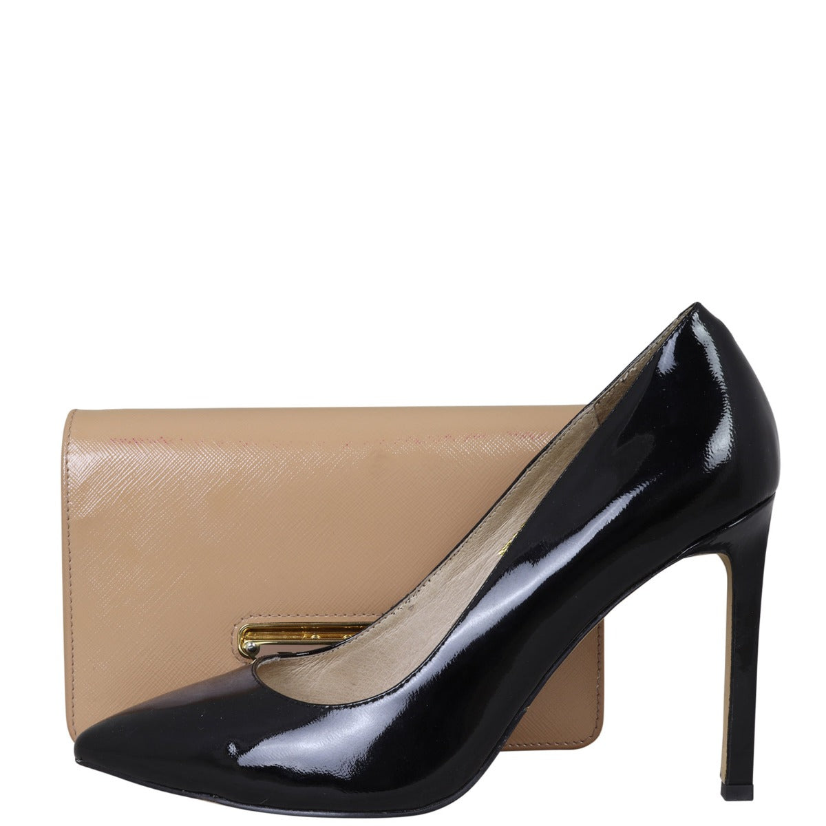 Prada Saffiano Vernice Flip Lock Chain Bag