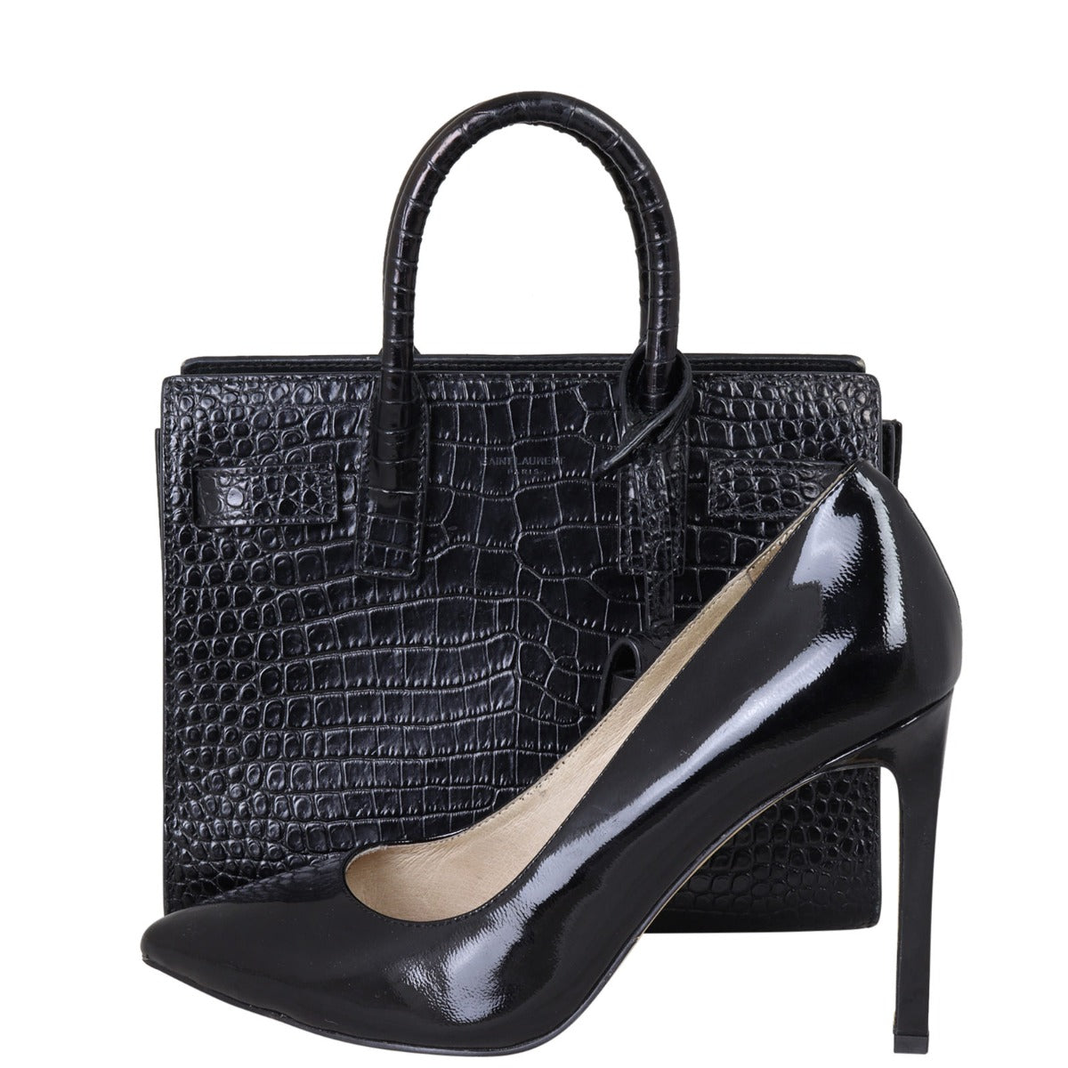 Saint Laurent Sac de Jour Nano Croc-Embossed