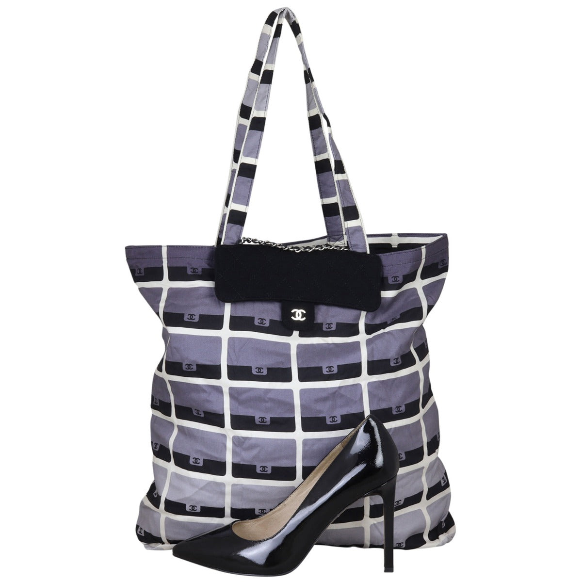 Chanel Fabric Tote with Chain Pouch