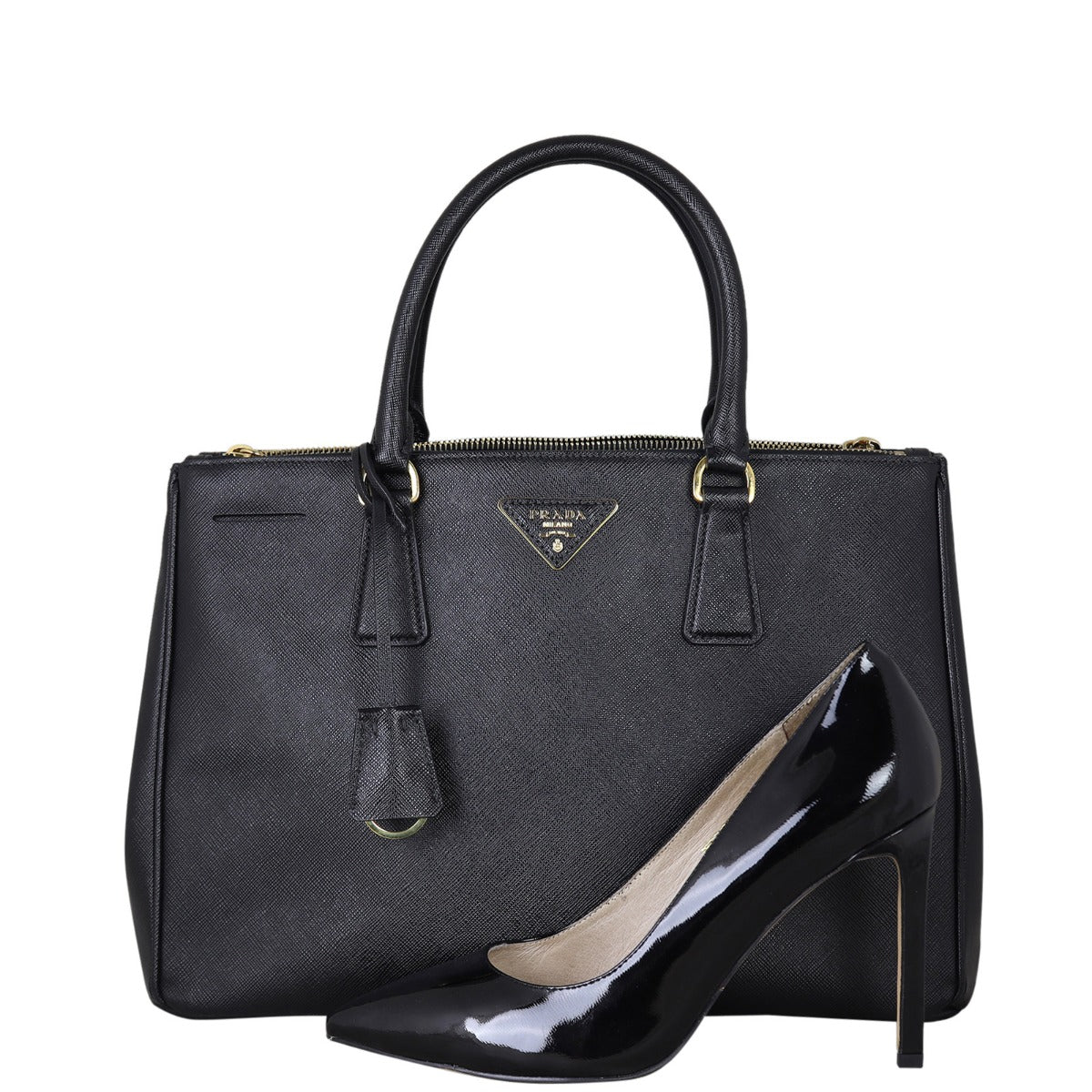 Prada Saffiano Lux Galleria Double Zip Tote Medium