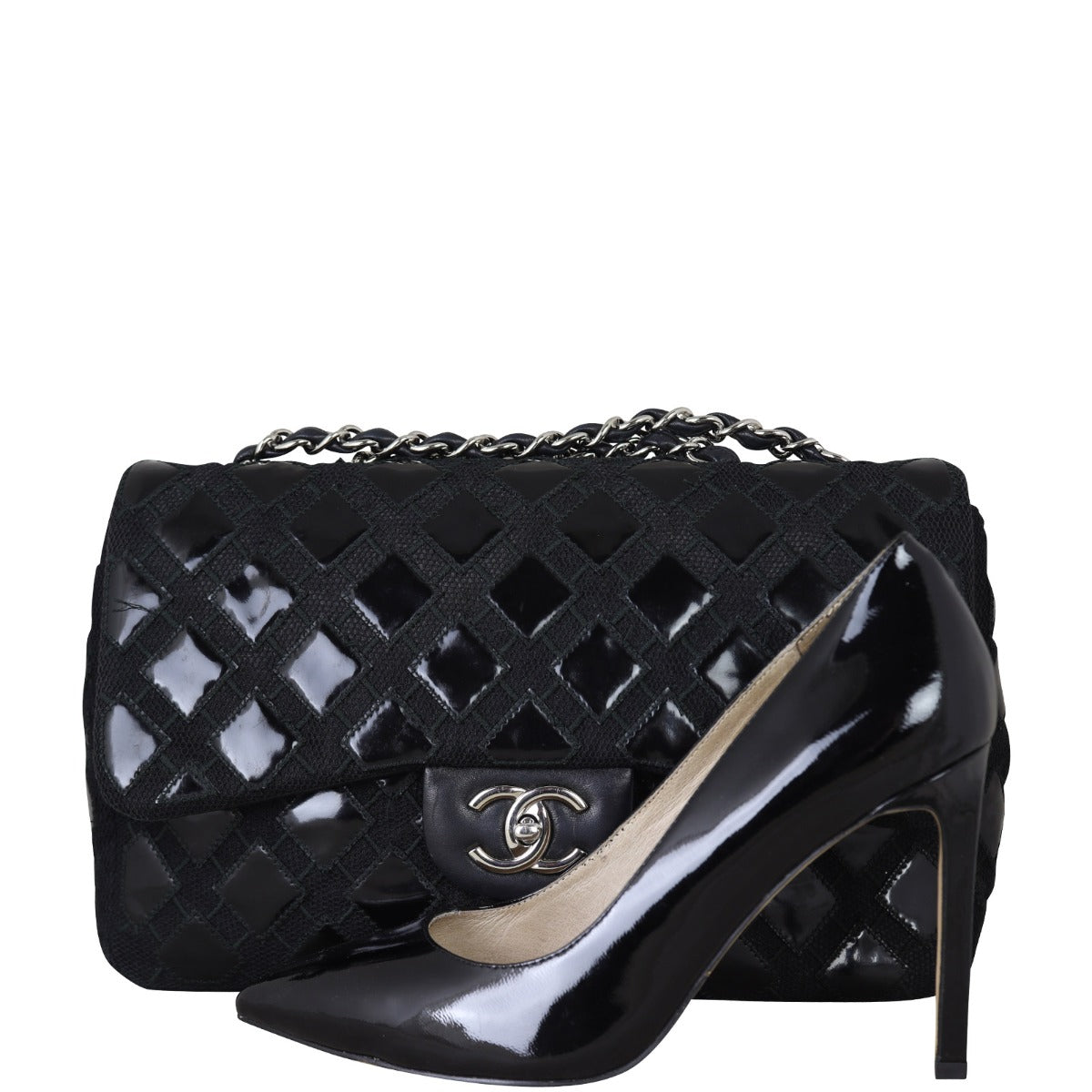 Chanel Classic Single Flap Jumbo Mesh Patent | 14 Series