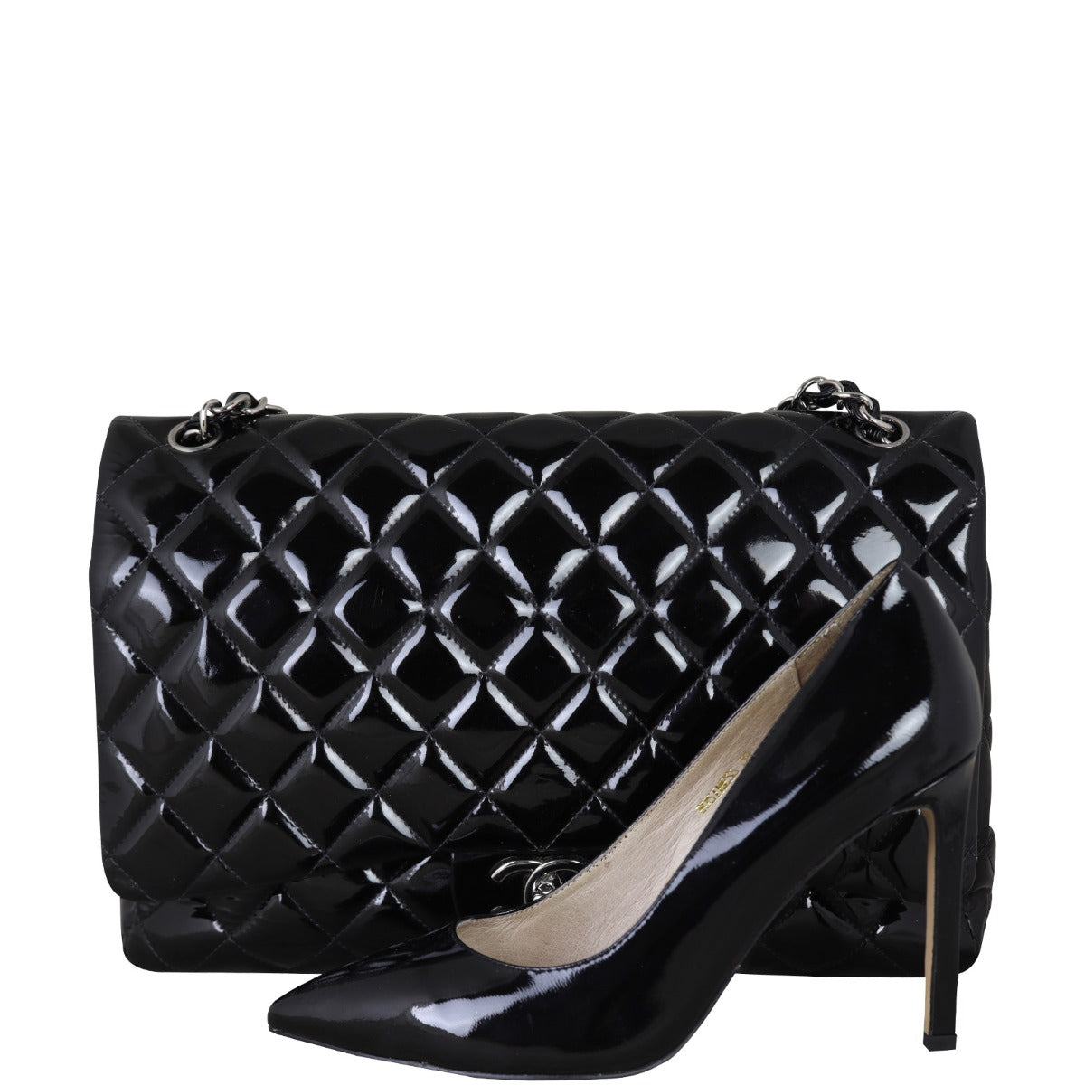 Chanel Classic Double Flap Maxi Patent | Black Quilted Patent Leather