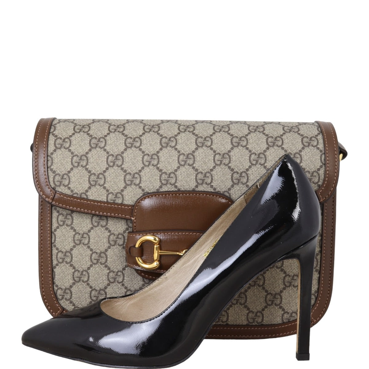 Gucci GG Supreme 1955 Horsebit Shoulder Bag