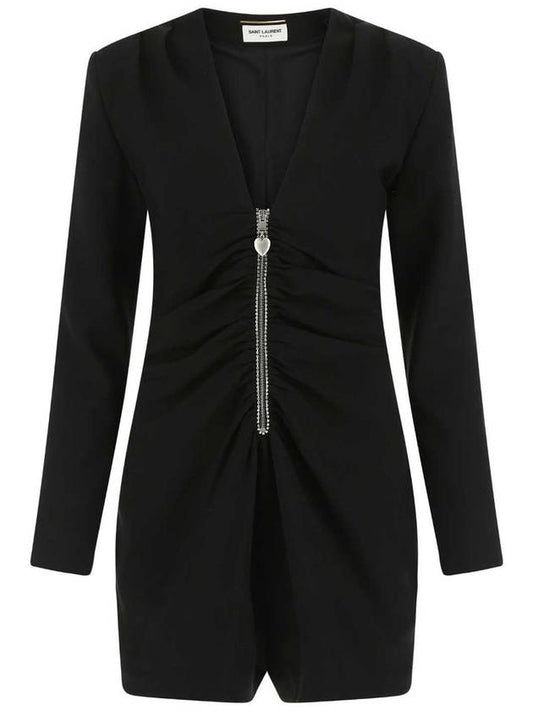 Luxury Saint Laurent Trending 2025 Short Jumpsuit Black