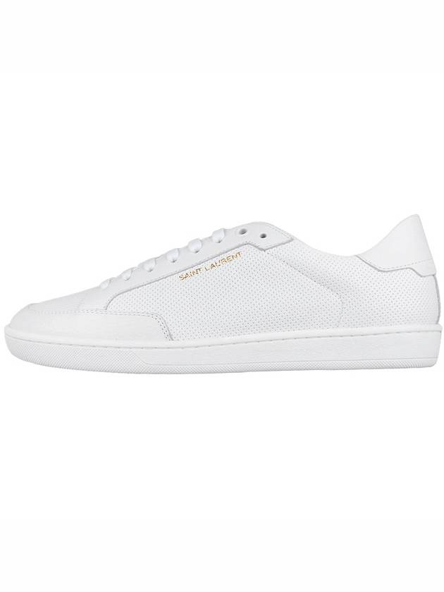 Luxury Saint Laurent Trending 2025 Court Classic Perforated Leather Low Top Sneakers White