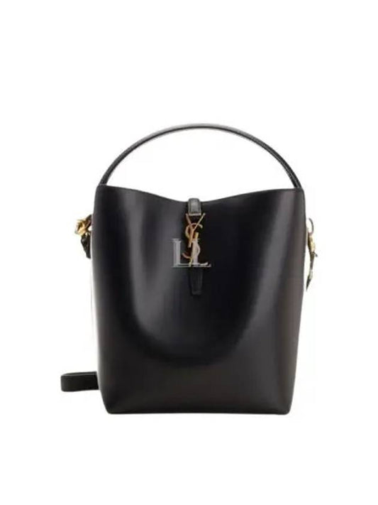 Luxury Saint Laurent Trending 2025 Le 37 Leather Bucket Bag Black