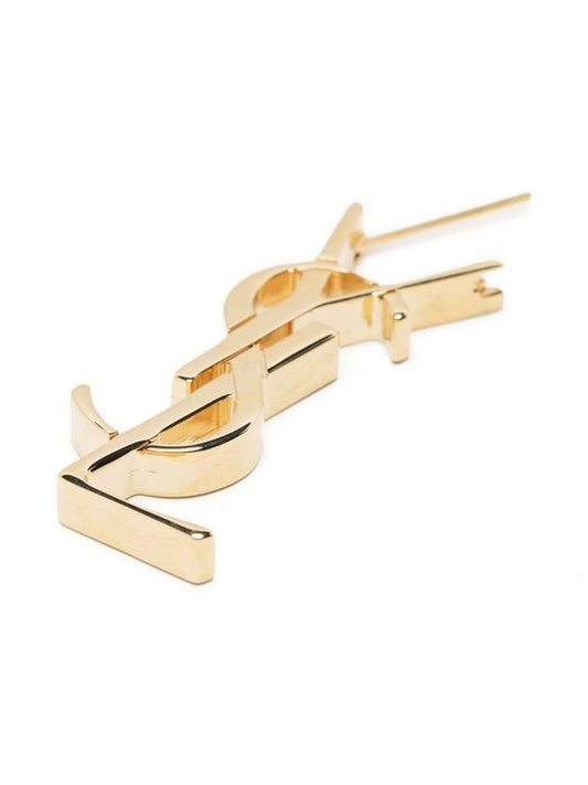 Luxury Saint Laurent Trending 2025 YSL Cassandre Single Metal Earrings Gold