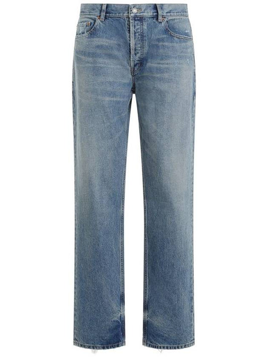 Luxury Saint Laurent Trending 2025 Cotton Straight Leg Jeans Blue